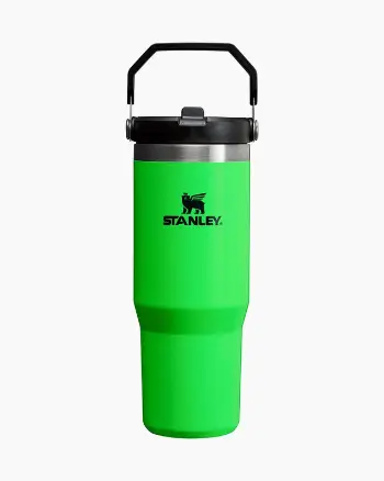 Stanley The IceFlow Flip Straw Pipetli Termos Bardak 0.89 LT - Neon Yeşil