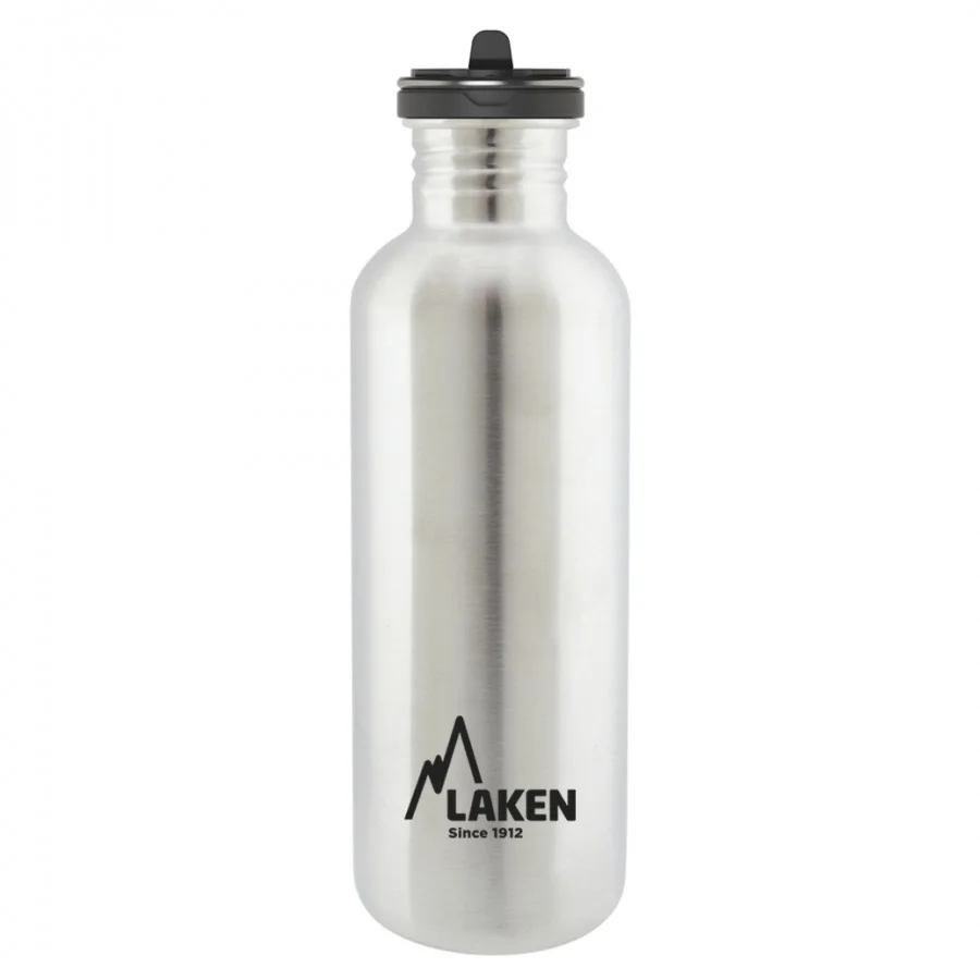 Laken 1L Basic with Flow Cap Paslanmaz Çelik Matara - Gri