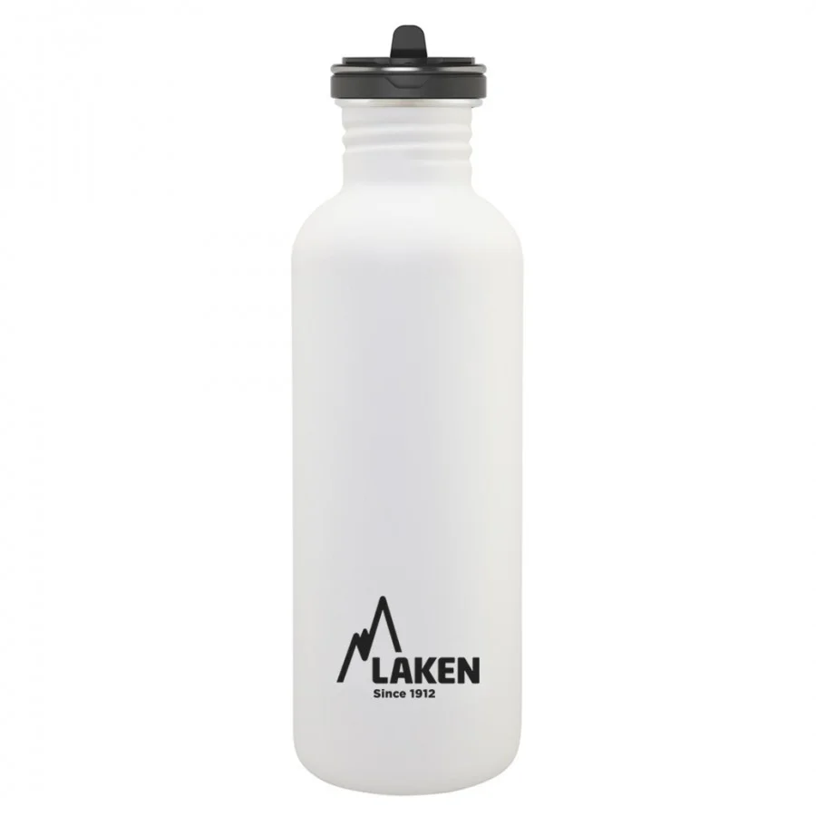 Laken 1L Basic with Flow Cap Paslanmaz Çelik Matara - Beyaz