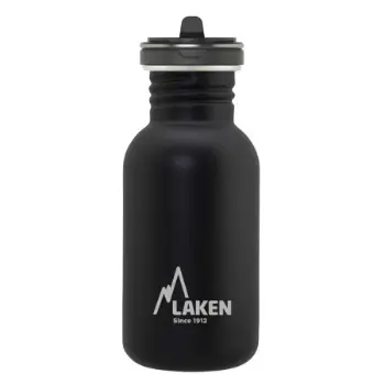 Laken 0.5L Basic with Flow Cap Paslanmaz Çelik Matara - Siyah