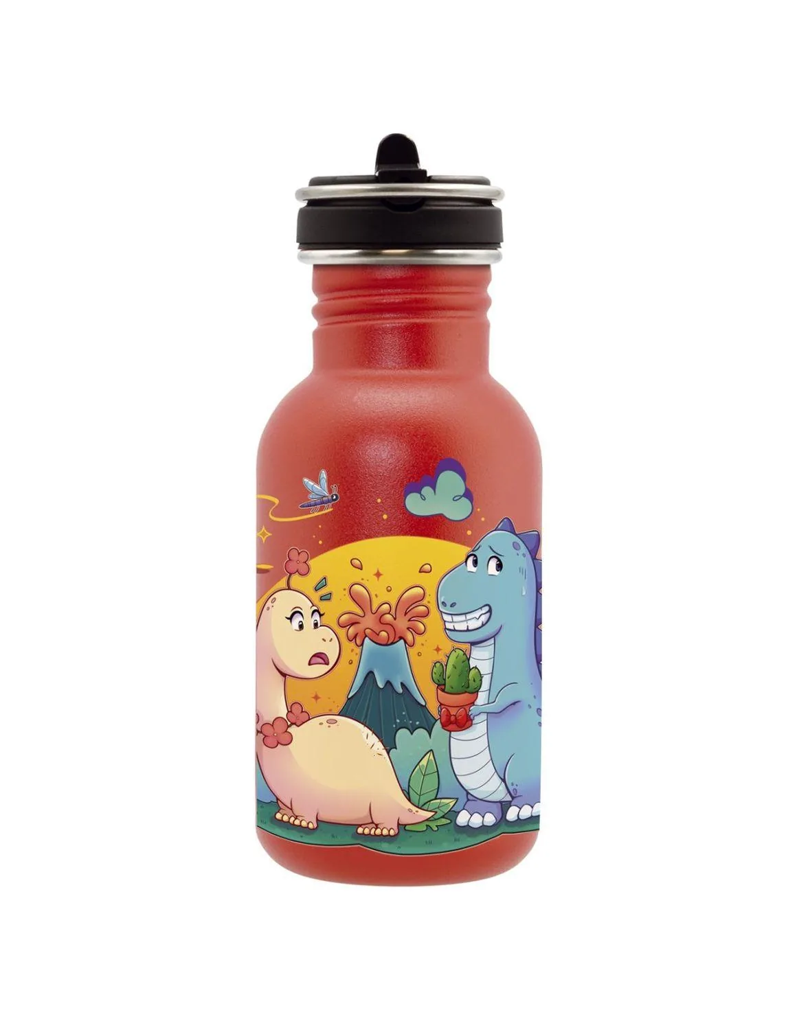 Laken Desenli 0.5L Basic wFC - Paslanmaz Çelik Çocuk Matarası - Dinos Love