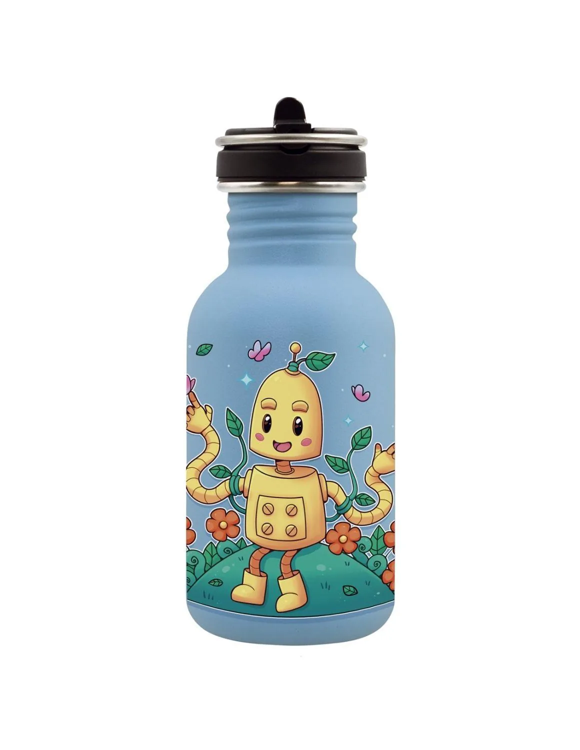 Laken Desenli 0.5L Basic wFC - Paslanmaz Çelik Çocuk Matarası - Eco Robot