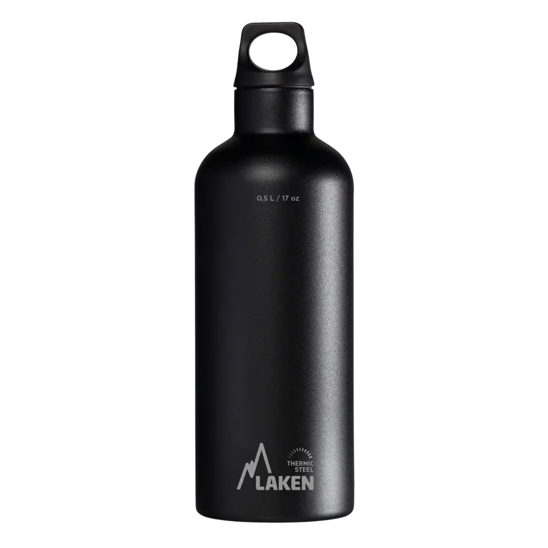 Laken Çelik Futura Termos Şişe - Siyah | 0.5L